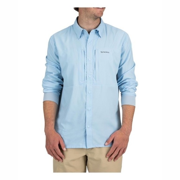 SIMMS Intruder BiComp Shirt Mens XL Faded Denim Long Sleeve Snap Fishing NWT $94